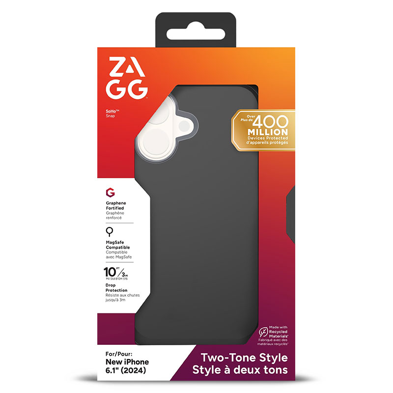 Coque MagSafe ZAGG SoHo Snap en Graphène & Matériaux Recyclés pour iPhone 16