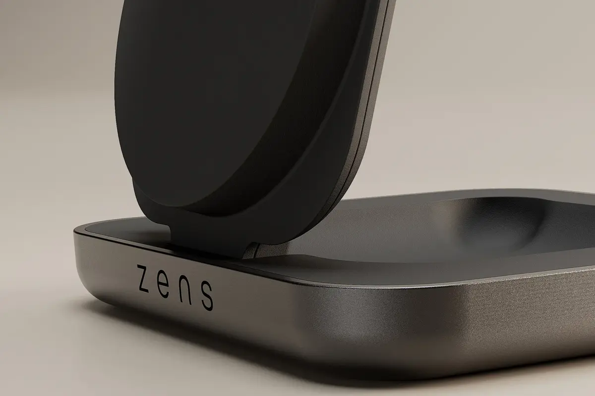 Gros plan sur Chargeur Induction Pliable ZENS NightStand Pro 2