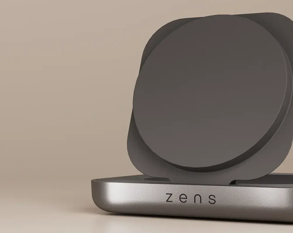 Gros plan sur Chargeur Induction Pliable ZENS NightStand Qi2