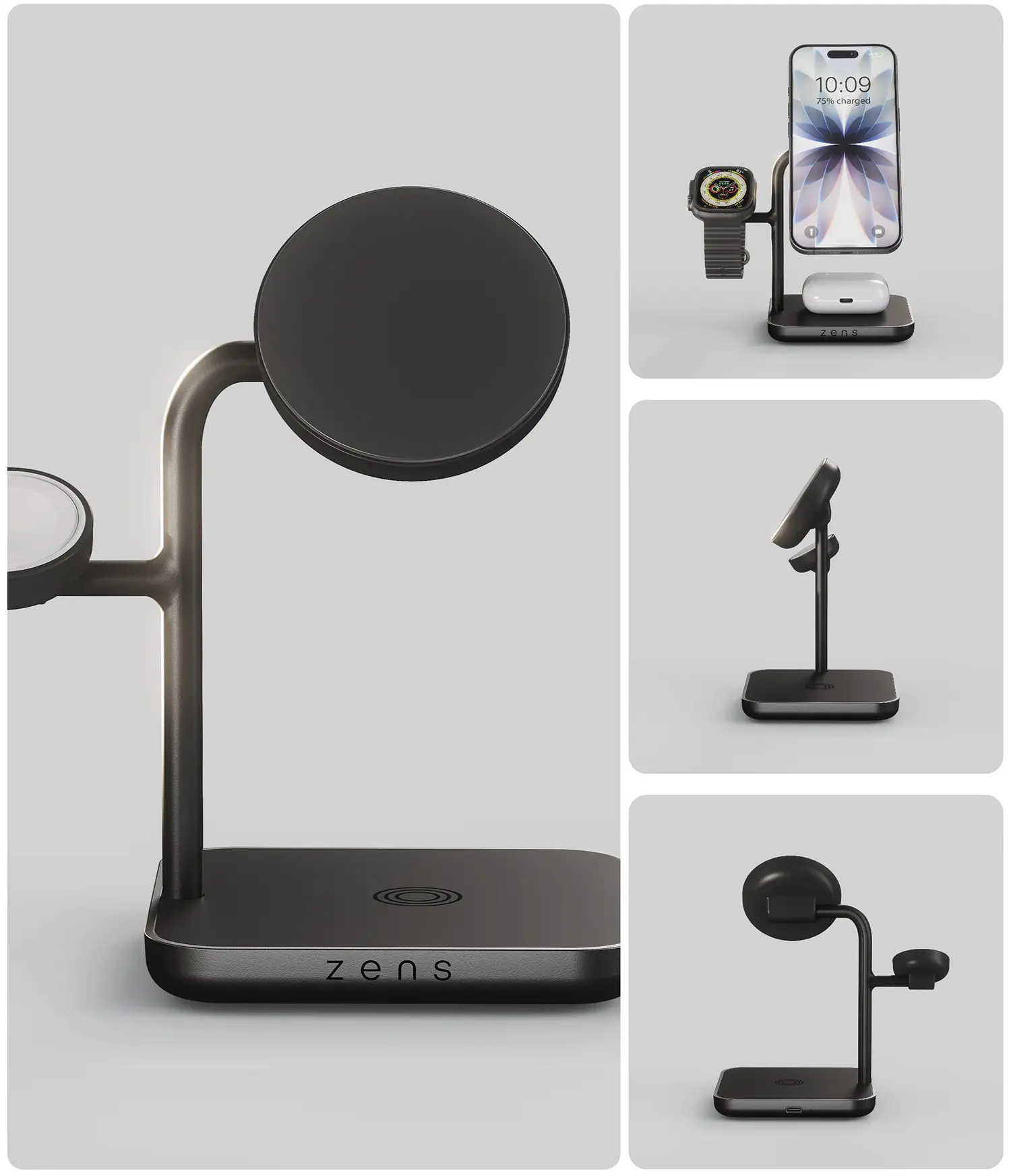 Chargeur Induction MagSafe ZENS Office Pro 3 - Patchwork de visuels en situation