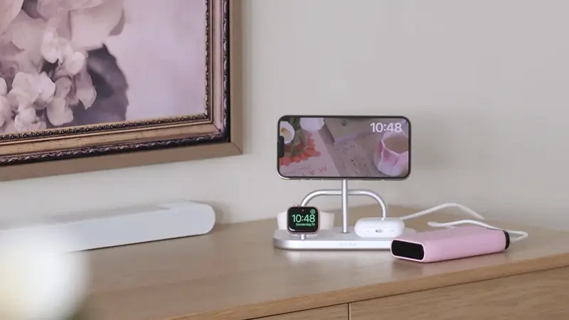 Station Induction MagSafe ZENS 4-en-1 Qi2 pour iPad iPhone Apple Watch AirPods