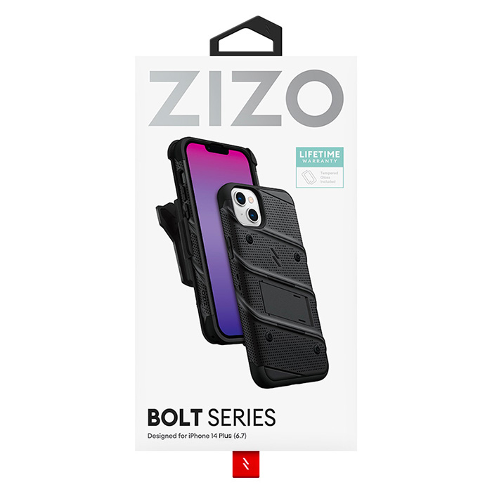 Coque Antichoc ZIZO Bolt avec Chevalet & Clip Ceinture pour iPhone 14 Plus