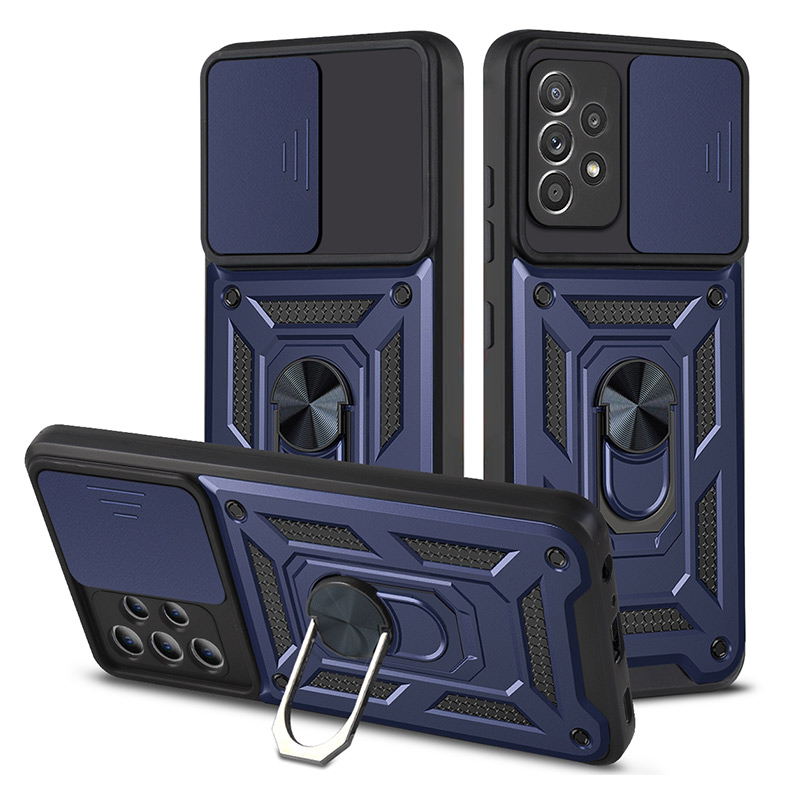 Coque Armor Chevalet avec Cache Caméra Coulissant pour Galaxy A52 4G & 5G
