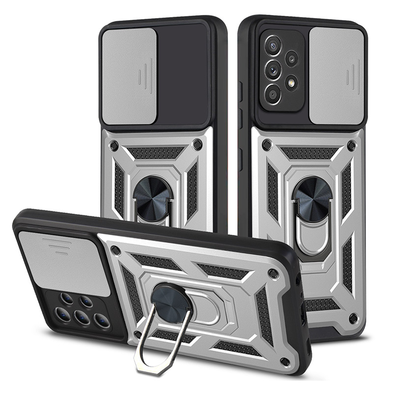 Coque Armor Chevalet avec Cache Caméra Coulissant pour Galaxy A52 4G & 5G