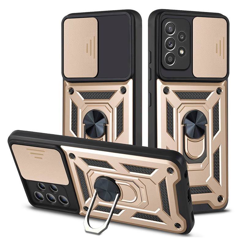 Coque Armor Chevalet avec Cache Caméra Coulissant pour Galaxy A52 4G & 5G