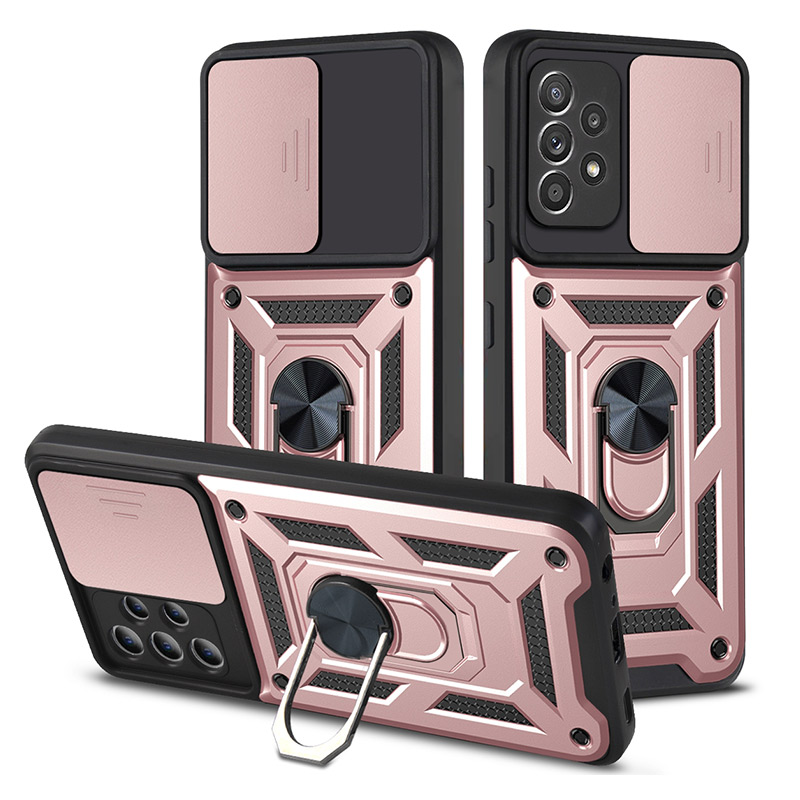 Coque Armor Chevalet avec Cache Caméra Coulissant pour Galaxy A52 4G & 5G