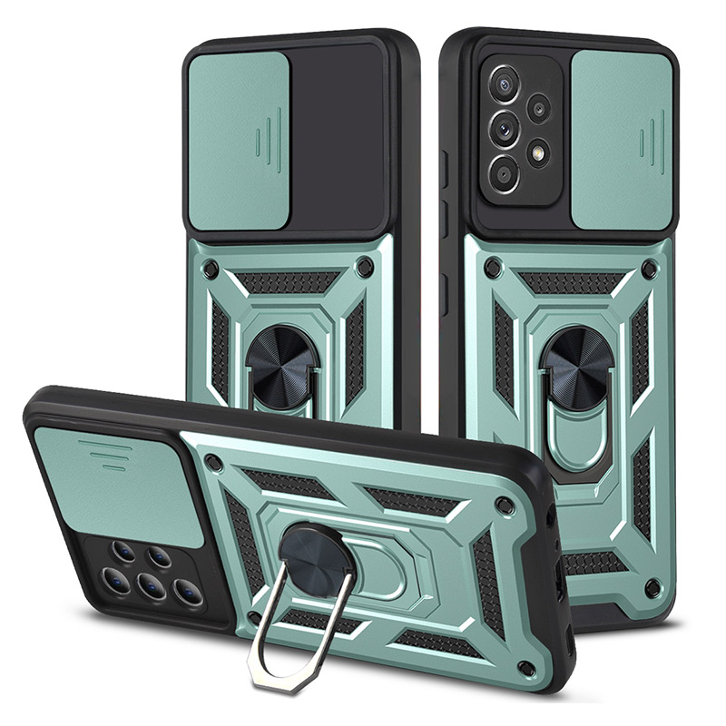 Coque Armor Chevalet avec Cache Caméra Coulissant pour Galaxy A52 4G & 5G