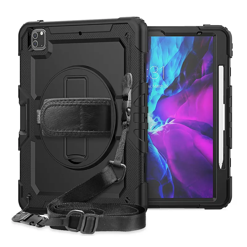 Coque Intégrale Antichoc avec Poignée & Chevalet 360° pour iPad Pro 12,9' 2020