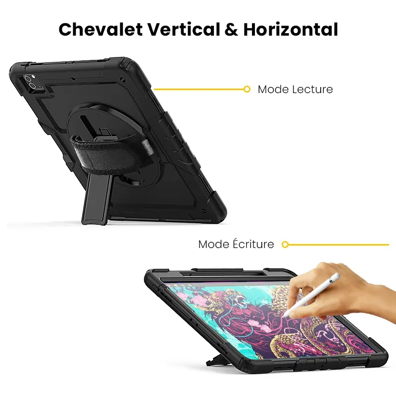 Coque Intégrale Antichoc avec Poignée & Chevalet 360° pour iPad Pro 12,9' 2020
