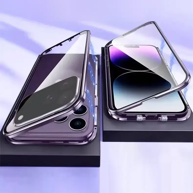 Coque iPhone 17 verre trempé double face avec fermeture magnétique