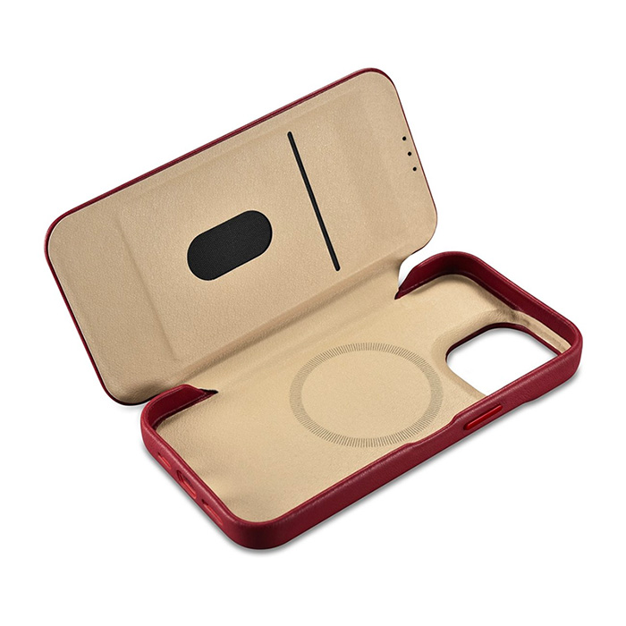 Étui Folio iCARER en Cuir Véritable avec MagSafe pour iPhone 14 Pro Max