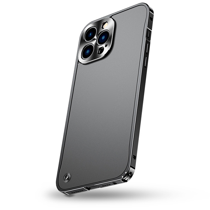 Coque Translucide avec Cadre & Cache Caméra en Métal pour iPhone 12 Pro