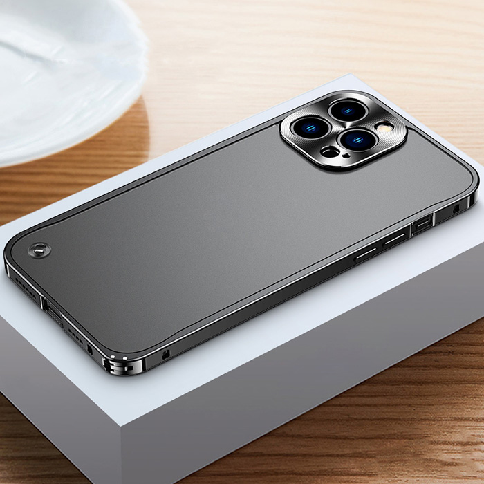 Coque Translucide avec Cadre & Cache Caméra en Métal pour iPhone 13 Pro Max