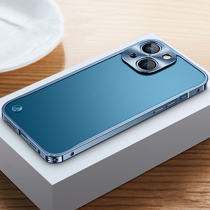 Coque Translucide avec Cadre & Cache Caméra en Métal pour iPhone 14 Plus