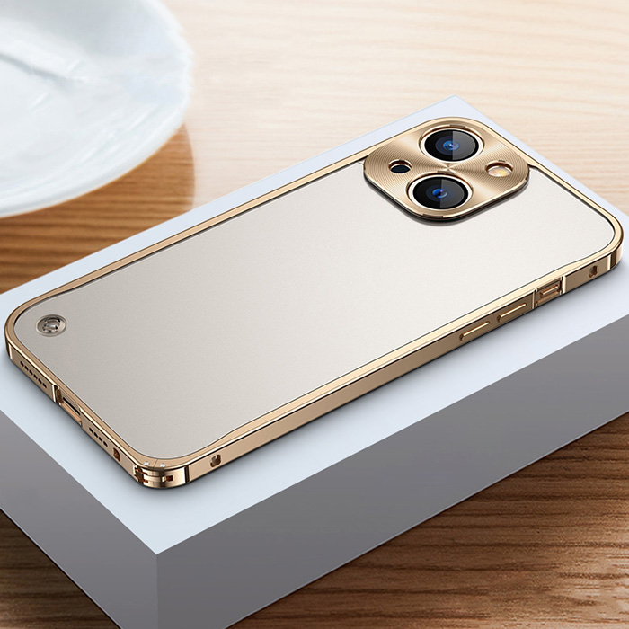 Coque Translucide avec Cadre & Cache Caméra en Métal pour iPhone 13 Mini