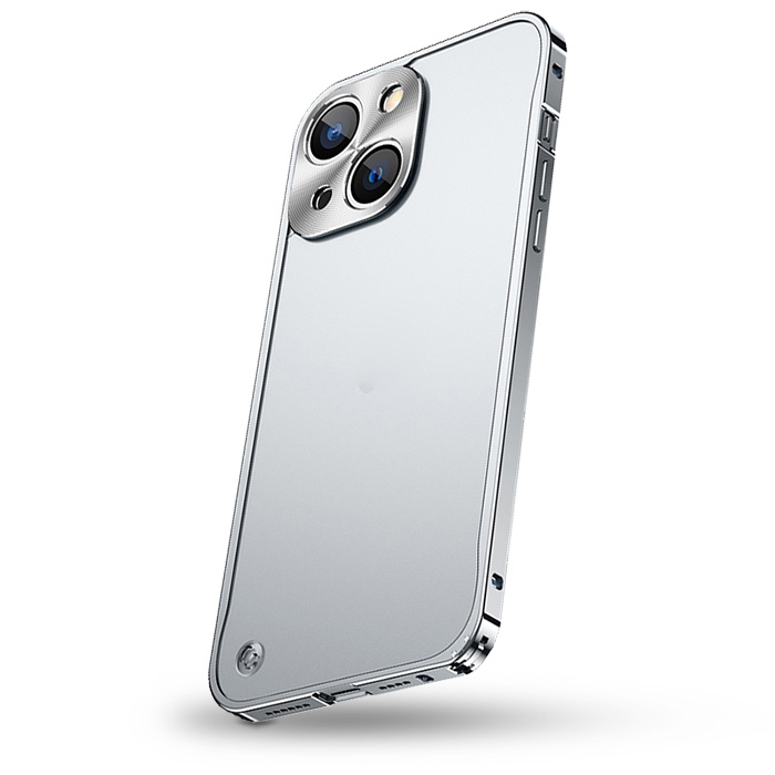 Coque Translucide avec Cadre & Cache Caméra en Métal pour iPhone 14 Plus