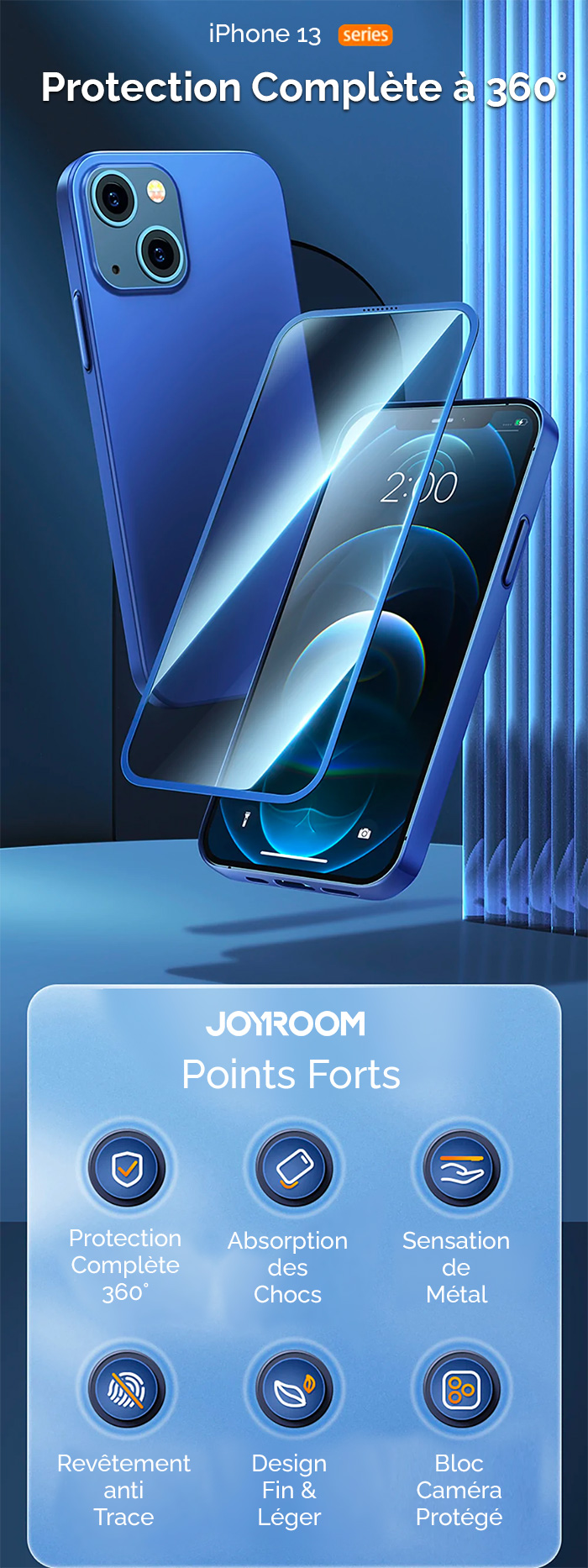 Coque Intégrale JOYROOM Full Cover 360 pour iPhone 13 Pro Max