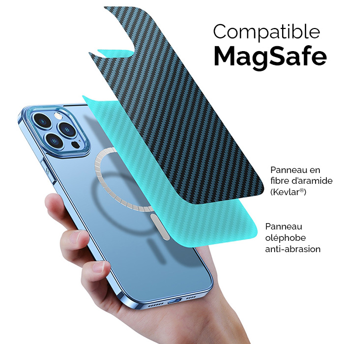 Coque MagSafe en Fibre d'Aramide (Kevlar) pour iPhone 12 Pro Max