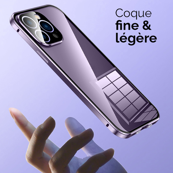 Coque Intégrale Magnétique Verre Trempé Recto/Verso pour iPhone 15 Pro