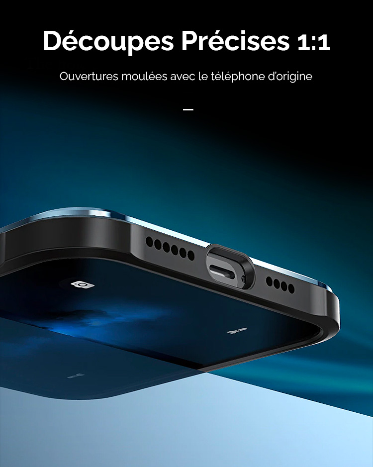 Coque MagSafe avec Cadre en Acier Galvanisé & Contour Silicone pour iPhone 13
